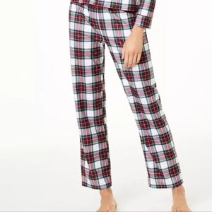 Family Pajamas Cotton Knit Pajama Pants Stewart Plaid Large Red
